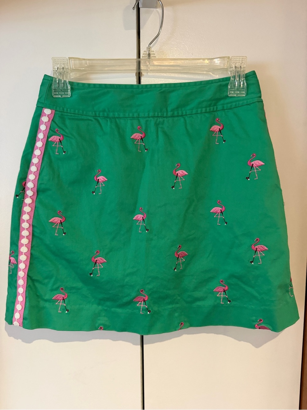 Vintage Lilly Pulitzer Green Flamingo Embroidered Mini Golf Skort - Women’s 0
